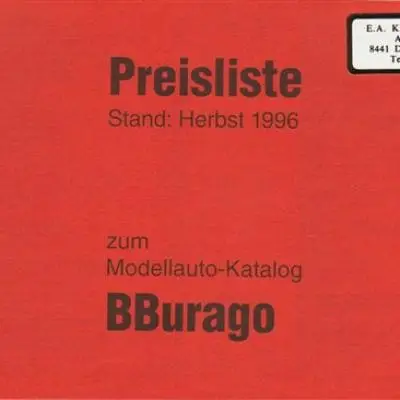 Bburago Catalogus Alba prijslijst